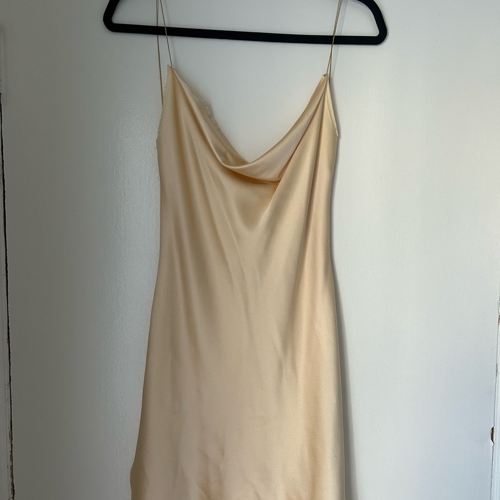 ARE YOU AM I Cream Mini Dress